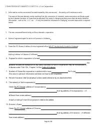 Conversion of a Domestic Entity - Limited Liability Company to Corporation - Alabama, Page 2