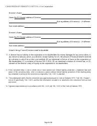 Conversion of a Domestic Entity - Limited Liability Company to Corporation - Alabama, Page 3
