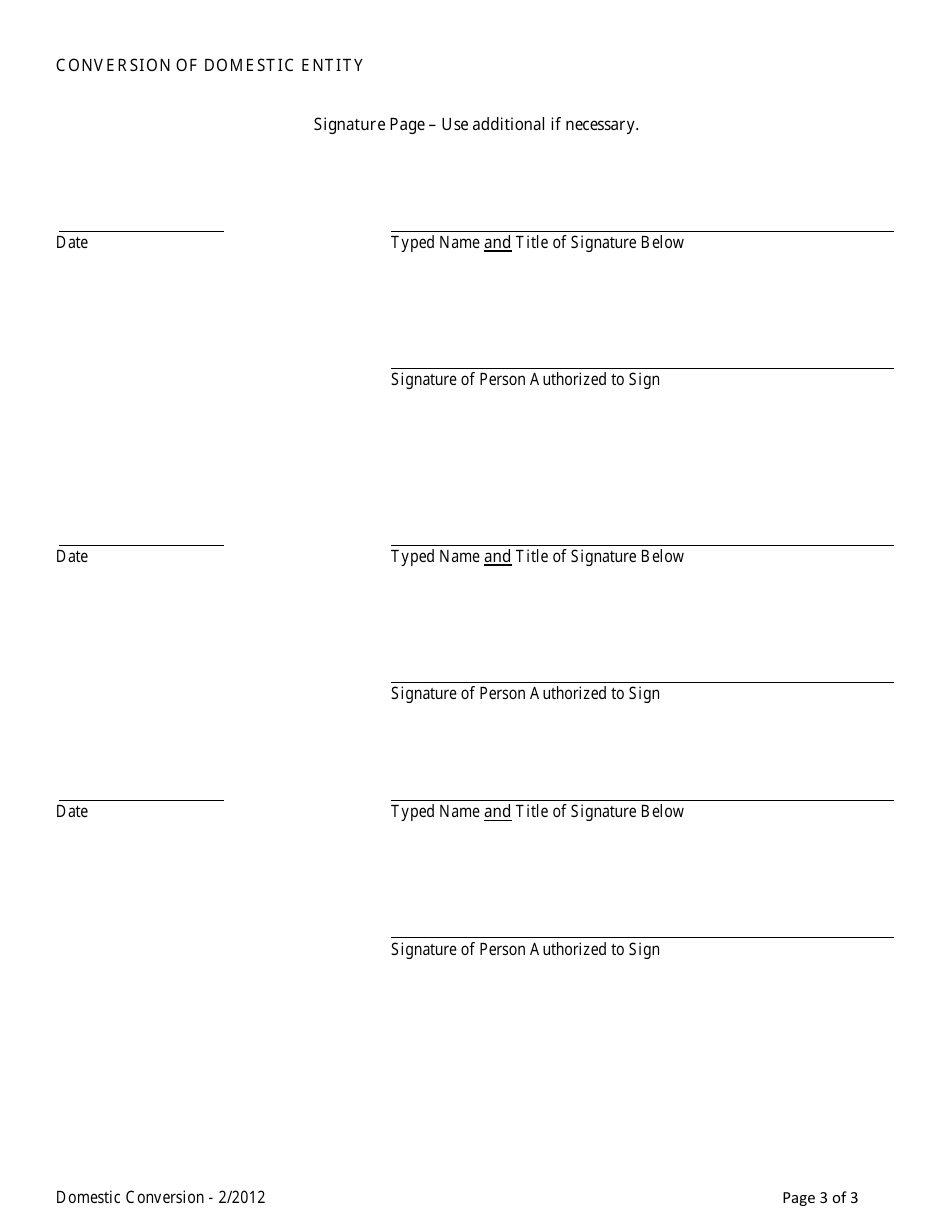 Conversion of a Domestic Entity - Alabama, Page 3