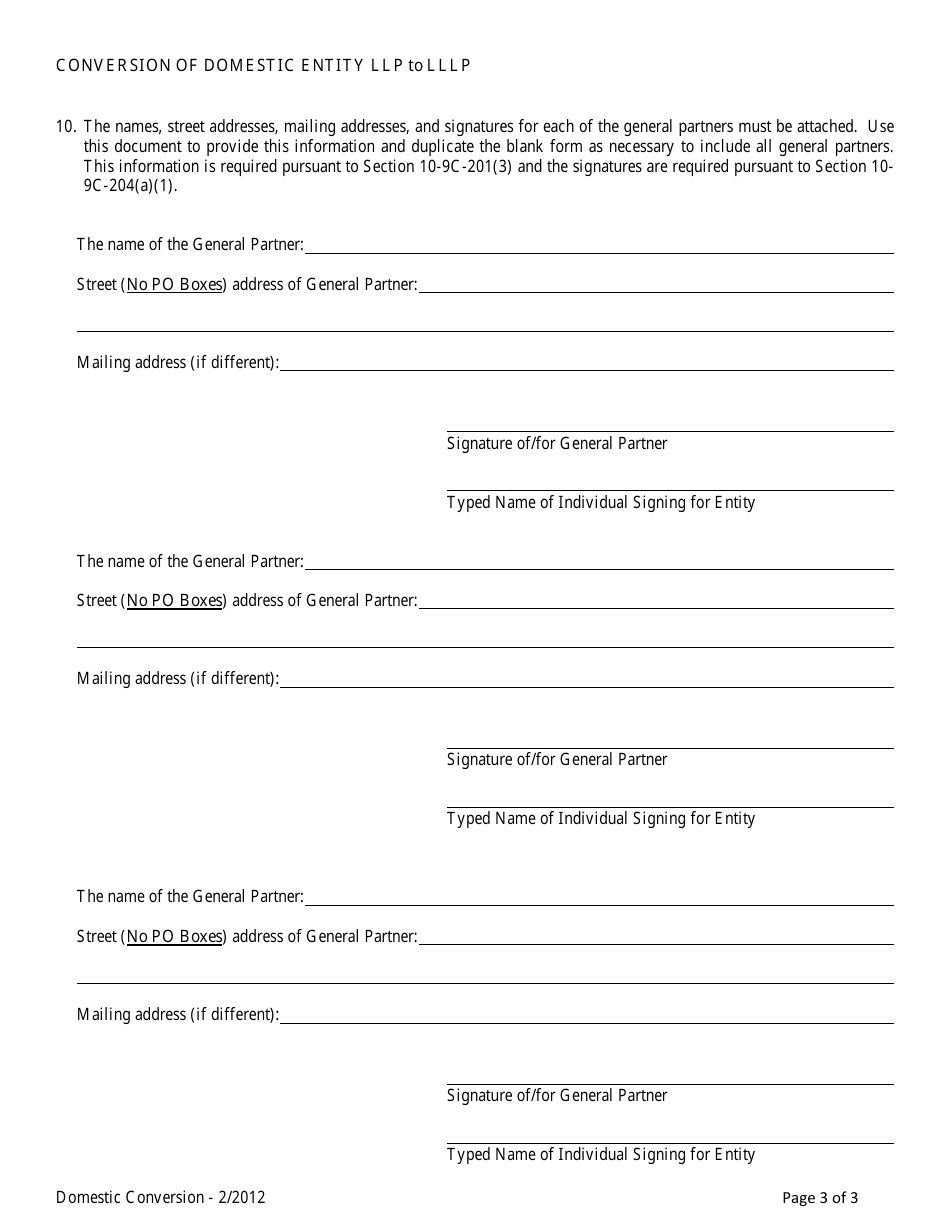 Conversion of a Domestic Entity LLP to Lllp - Alabama, Page 3