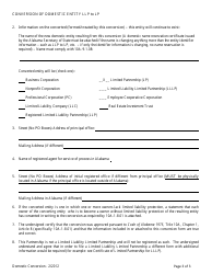 Conversion of a Domestic Entity LLP to Lp - Alabama, Page 2