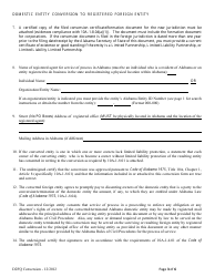 Domestic Entity Conversion to Registered Foreign Entity - Alabama, Page 3