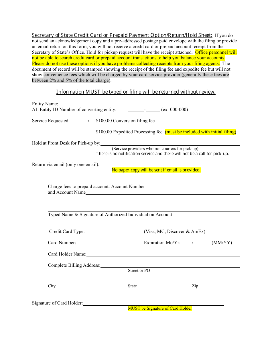Domestic Entity Conversion to Registered Foreign Entity - Alabama, Page 7