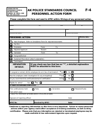 Document preview: Form F-4 Personnel Action Form - Alaska