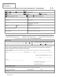 Form F-5 &quot;Application for Basic Training&quot; - Alaska