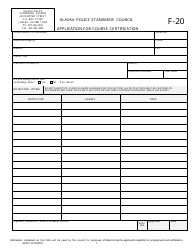 Form F-20 - Fill Out, Sign Online and Download Fillable PDF, Alaska ...