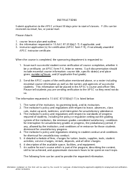 Form F-20 &quot;Application for Course Certification&quot; - Alaska, Page 2