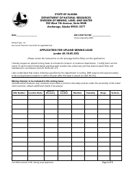 Form 102-4062 Application for Upland Mining Lease - Alaska