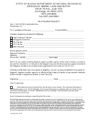 Form 102-4038 File Review Request - Alaska