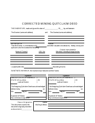 Document preview: Corrected Mining Quitclaim Deed Form - Alaska