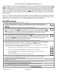 Form 102-4056 Production Royalty on Locatable Minerals - Alaska, Page 2