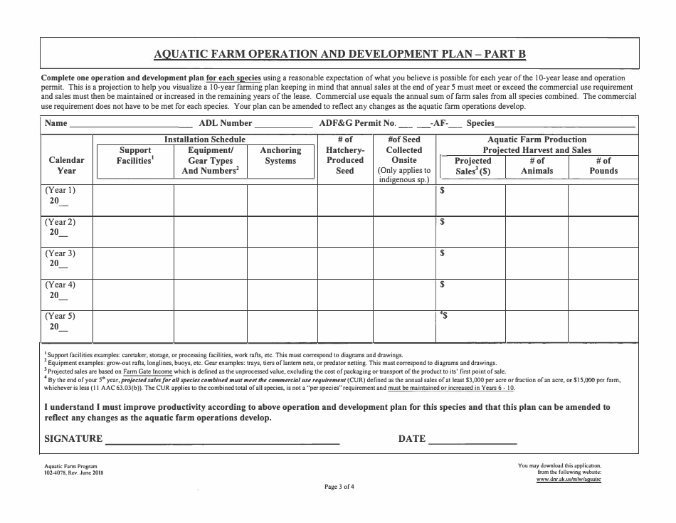 Form 102-4005 Aquatic Farm Program Application - Alaska, Page 14