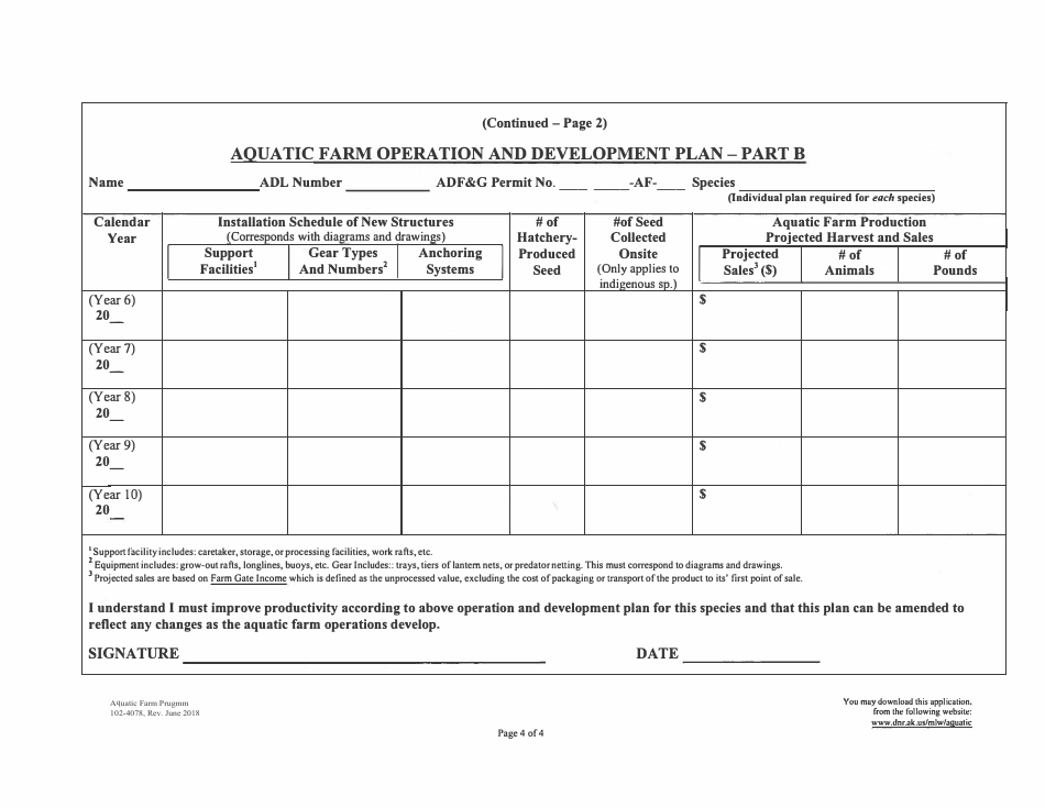 Form 102-4005 Aquatic Farm Program Application - Alaska, Page 15