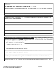 Form 102-1084D Land Use Permit Application Supplemental Questionnaire for: Use of Uplands and Non Marine Waters - Alaska, Page 3