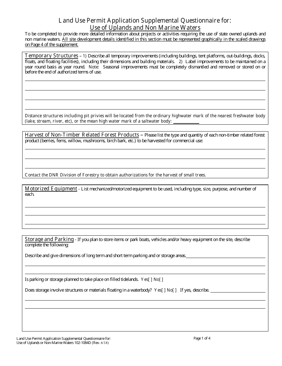 Form 102-1084A Land Use Permit Application - Alaska, Page 9