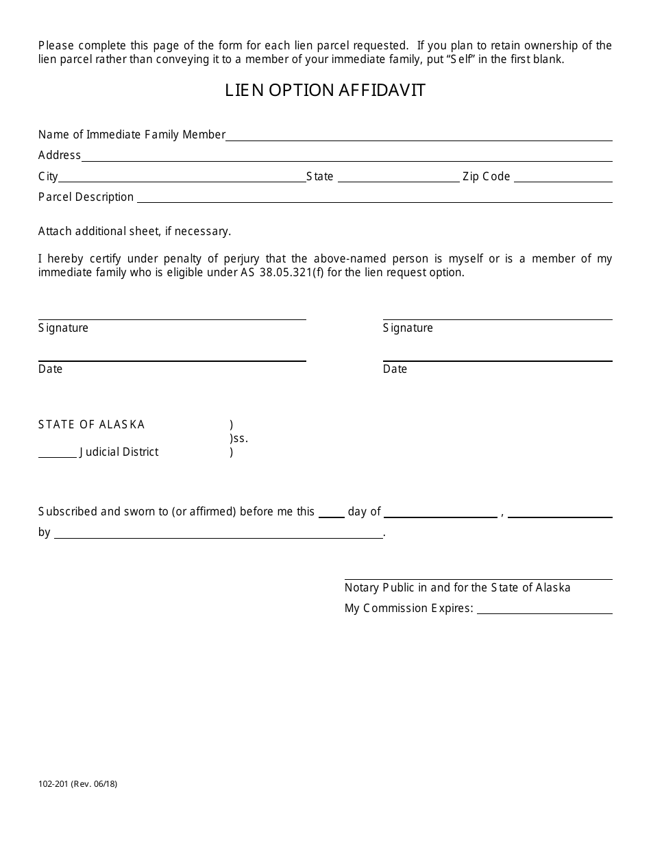 Form 102-201 Request to Subdivide, Make Payment or Lien for the Right to Construct Housing Under as 38.05.321(E) - Alaska, Page 3