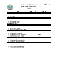 Visual Inspection Checklist - Alaska Dam Safety Program - Alaska, Page 2