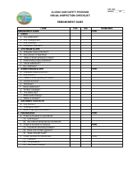 Visual Inspection Checklist - Alaska Dam Safety Program - Alaska, Page 3