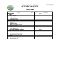 Visual Inspection Checklist - Alaska Dam Safety Program - Alaska, Page 4