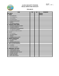 Visual Inspection Checklist - Alaska Dam Safety Program - Alaska, Page 5
