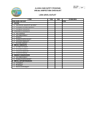 Visual Inspection Checklist - Alaska Dam Safety Program - Alaska, Page 6