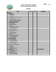 Visual Inspection Checklist - Alaska Dam Safety Program - Alaska, Page 7