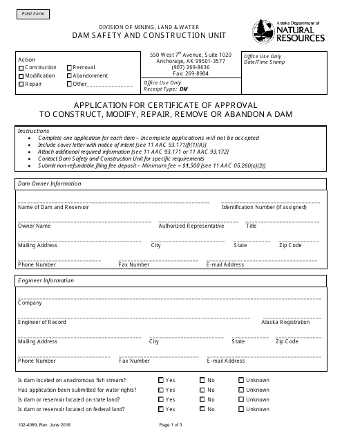 Form 102-4069 Printable Pdf