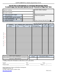 Document preview: Form TSUP Supplemental Alaska Quarterly Form - Alaska