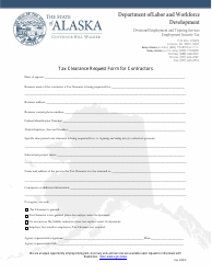 Document preview: Tax Clearance Request Form for Contractors - Alaska