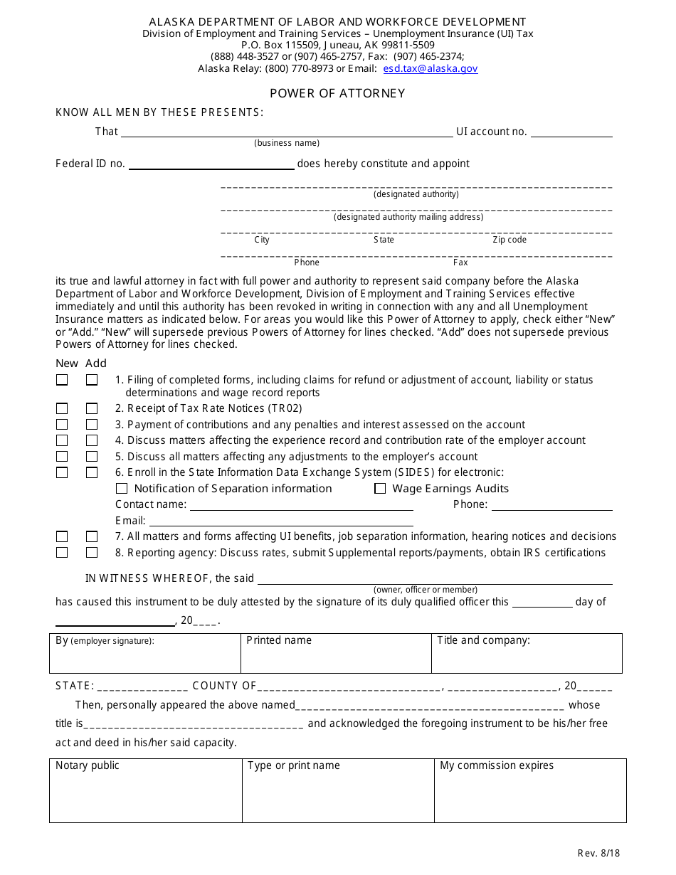 Alaska Power of Attorney - Fill Out, Sign Online and Download PDF ...