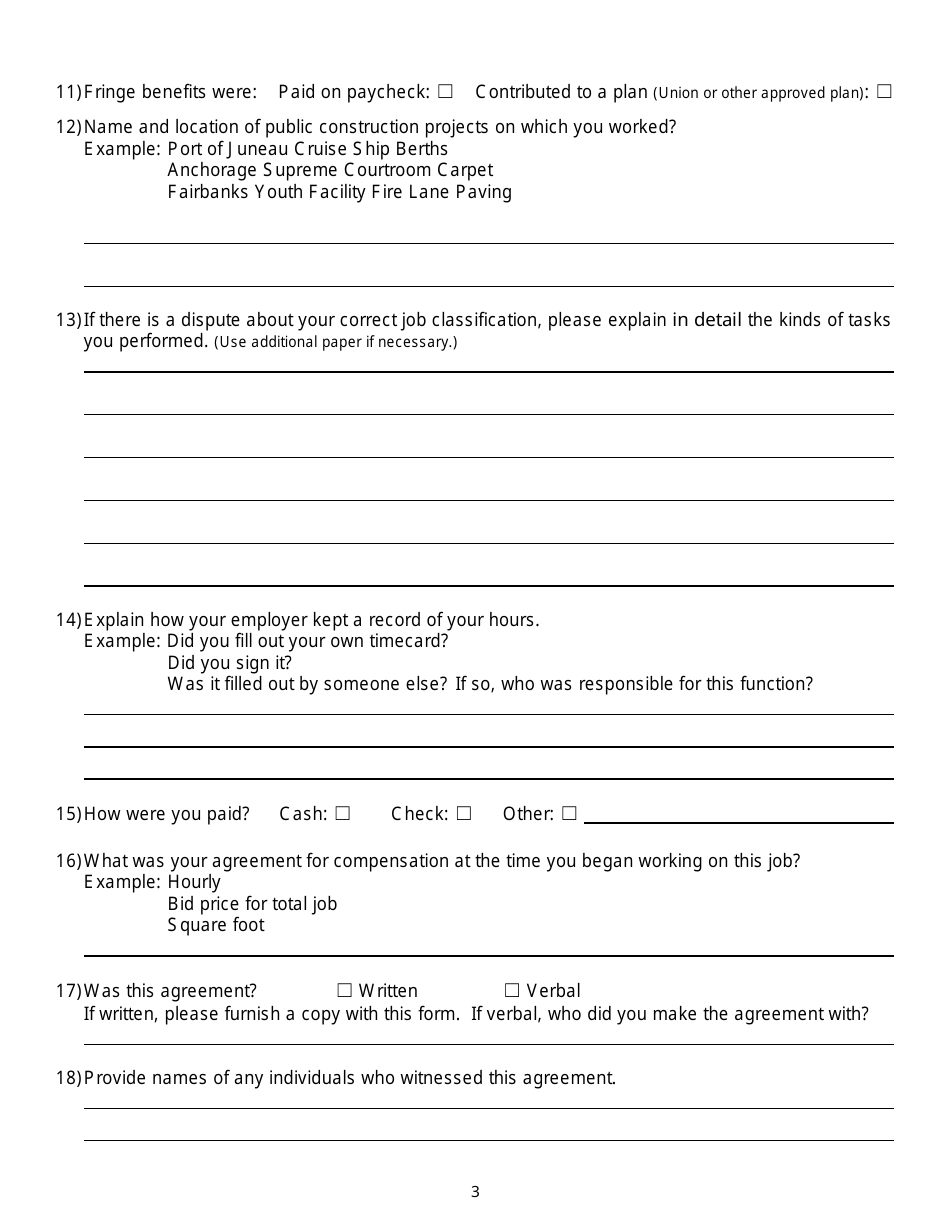 Public Contracts Complaint Form - Alaska, Page 3