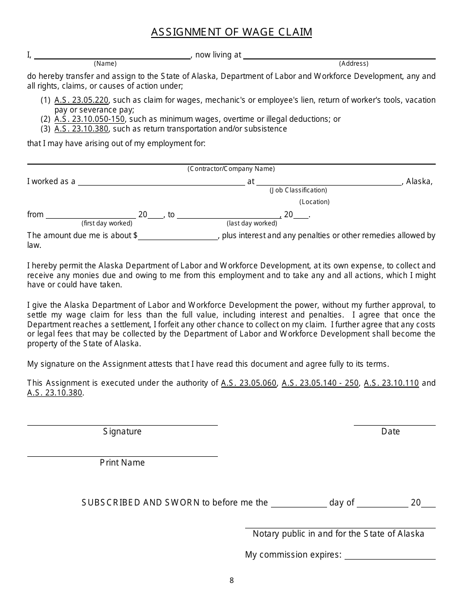 Public Contracts Complaint Form - Alaska, Page 8