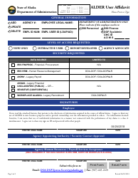 Alder User Affidavit Form - Alaska, Page 5
