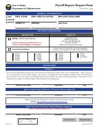 Payroll Reports Request Form - Alaska, Page 2