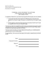 Document preview: Terminal Leave Payment Tax Options for Separating Employees - Alaska