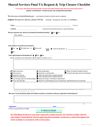 Document preview: Shared Services Final Ta Request and Trip Closure Checklist - Alaska