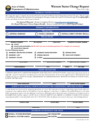 Document preview: Warrant Status Change Request Form - Alaska