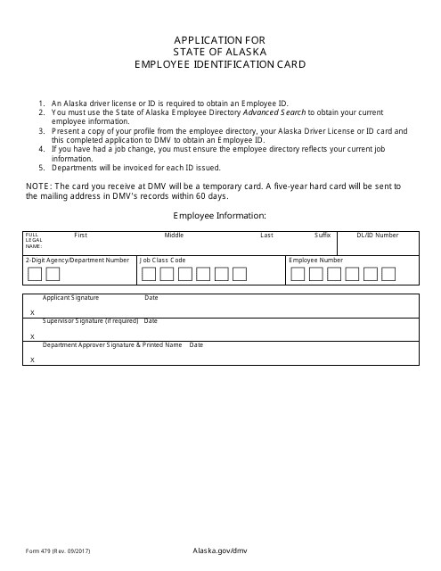 Form 479  Printable Pdf