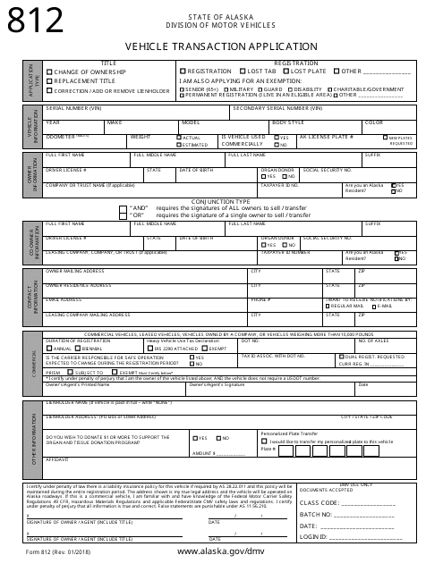 Form 812  Printable Pdf