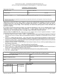 Document preview: Form 861-O Application for Organization Disability Parking Permit - Alaska