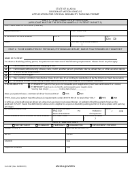Form 861 Application for Special Disability Parking Permit - Alaska