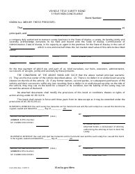Form 824 Surety Bond (No Proof of Ownership) - Alaska, Page 2