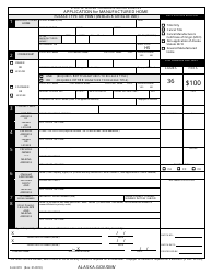 Form 870 &quot;Application for Manufactured Home&quot; - Alaska