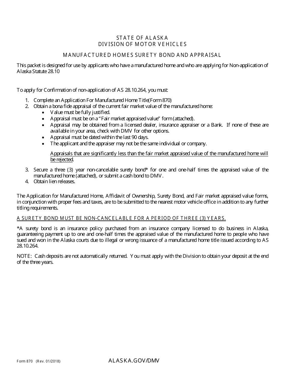 Form 870 Application for Manufactured Home - Alaska, Page 7