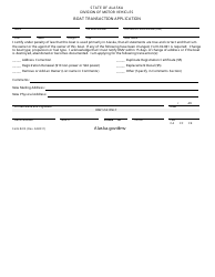 Document preview: Form 841S Boat Transaction Application - Alaska