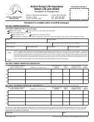 Document preview: Form 5-301A Enrollment or Change Form - Active Group Life Insurance Select Life and Ad&d - Alaska