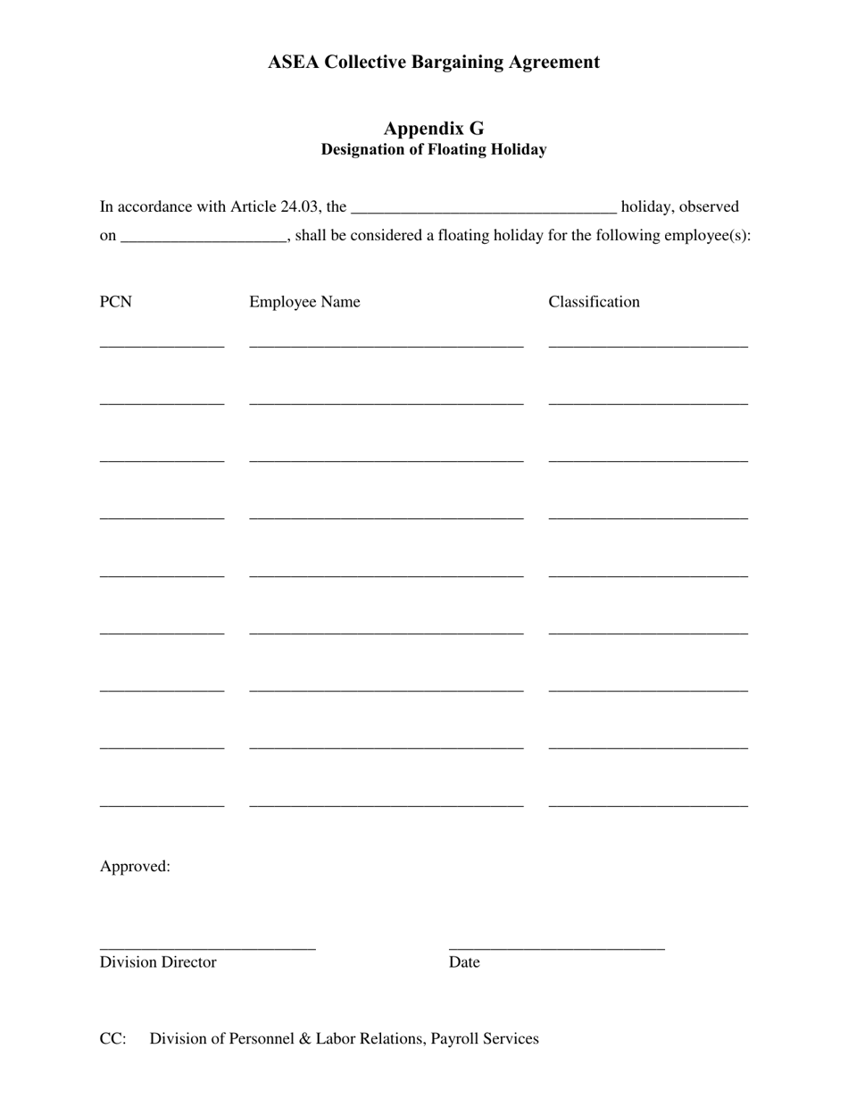 Appendix G Download Fillable PDF or Fill Online Designation of Floating