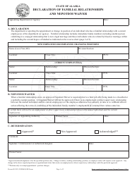 Declaration of Familial Relationships and Nepotism Waiver - Alaska