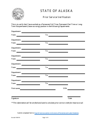 Prior Service Verification Form - Alaska