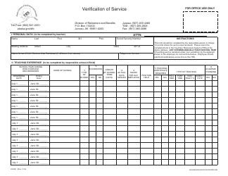 Document preview: Form 02-808 Verification of Service - Alaska
